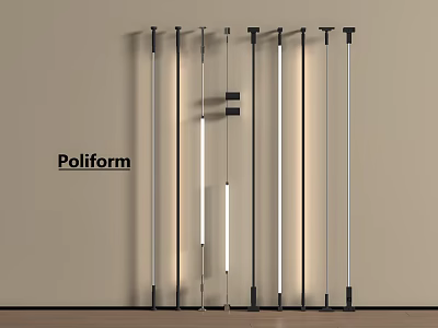 Poliform Modern Interior Decorative Sleek Metal Rods Design For Home Wall 3d model