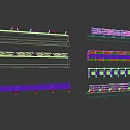 Various Road Safety Guardrails and Curb Structures with Different Designs