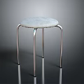 Modern Minimalist Furniture Stool With White Cushion And Metal Legs Design