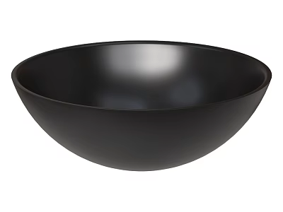 Black Bowl Shaped Washbasin with Smooth Glossy Surface and Modern Design 3d model