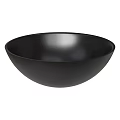 Black Bowl Shaped Washbasin with Smooth Glossy Surface and Modern Design