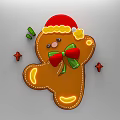 Festive Christmas Gingerbread Man Photo Spot With Santa Hat Red Bow And Stars