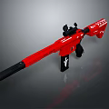 Red Assault Rifle with Black Scope Tactical Grip Magazine and White Graphics
