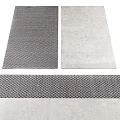 Modern Square Rugs With Dark And Light Colored Geometric Lattice Patterns