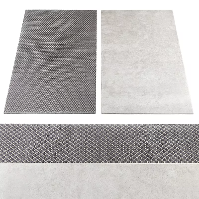 Modern Square Rugs With Dark And Light Colored Geometric Lattice Patterns 3d model