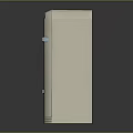 White Refrigerator Freezer With Blue Handles And Orange Base Logo Design