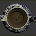 Traditional Blue And White Ceramic Teapot With Landscape Floral Motifs Handle Spout And Base
