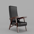 Modern Black Lounge Chair with Wooden Frame Minimalist Design for Living Room