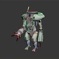 Futuristic Robot Character With Silver Body Transparent Parts Blue Glowing Arms And Antenna