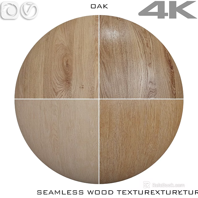 Wooden Texture Components Four Sectional Circular Display With Varied Grains 3d model 
