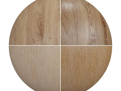 Wooden Texture Components Four Sectional Circular Display With Varied Grains 3d model