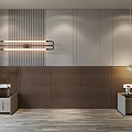 Modern Bedroom Accent Wall With Vertical Stripes Wooden Panel Wall Lamp And Nightstands