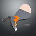 Gray And Orange Sports Equipment With Adjustable Straps And Metal Buckle Design