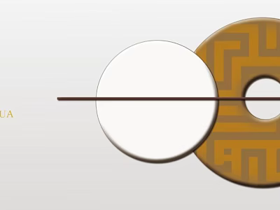 Circular Pendant Ornaments White And Brown Geometric Pattern Design With Horizontal Line 3d model