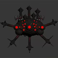 3D Sci fi Mechanical Creature With Red Tentacles And Octopus Like Structure