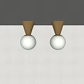 Modern Ceiling Lights With Golden Base And White Spherical Shade For Home Decor 3d model