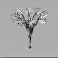 Elegant Silver Deer Inspired Vase With Star Shaped Decor And Modern Design 3d model