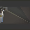 Cartoon Industrial Scene With Vending Machine Metal Doors And Yellow Circular Floor Lines