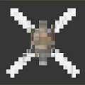 Pixel Style Sword Weapon With Orange White Block Components And Transparent Details