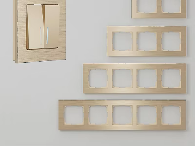 Golden Electrical Switch Plates And Socket Frames With Single Double Triple Four Gang 3d model