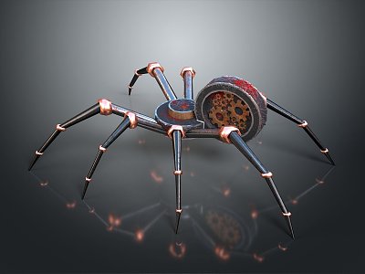 Robot Spider Robot Mecha Spider Science Fiction Spider Mechanical Spider Battery Spider Tower Defense 3d model