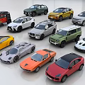 Various Colorful Cars Including SUVs Sports Cars And Luxury Models