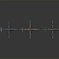 Three Different Colored Helicopter Models Displayed Side by Side on Dark Background