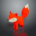 Cute Red Cartoon Fox Character With White Tail Tip For Game Or Movie
