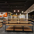 Modern Retail Store Interior Design With Wooden Display Shelves And White Showcases Lighting
