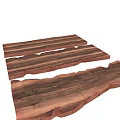Rustic Wooden Wall Decor With Wavy Edges And Natural Wood Grain