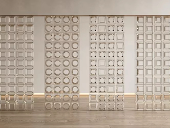 Modern glass brick partition glass brick hollow glass brick partition wall glass partition 3d model