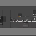 Modern Kitchen With Gray Cabinets Cooking Utensils Countertop And Appliances
