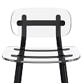 Modern Transparent Bar Stools With Black Metal Legs And Clear Seat Design