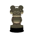 Golden Mickey Mouse Ears Trophy With Shiny Metallic Finish And Black Base