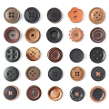 Colorful Assorted Buttons With Different Shapes Vintage Patterns And Craft Uses