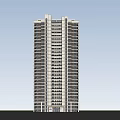 Modern High Rise Residential Building With Multiple Windows And Blue Sky Background 3d model