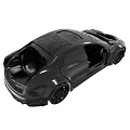 Black Sports Car With Open Doors Large Wheels Sleek Design And Carbon Fiber Roof
