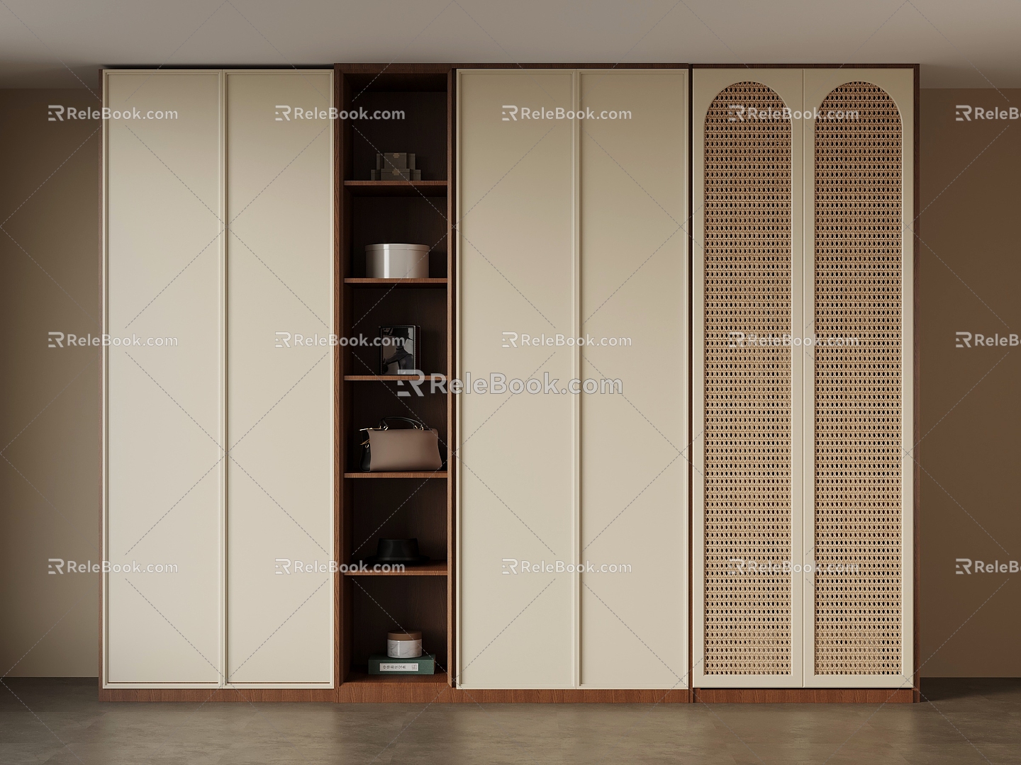 French Middle Style Wardrobe 3d model