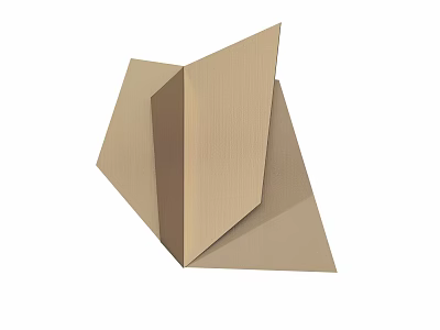 Geometric Folded Origami Wall Decor With Modern 3D Natural Tone Design 3d model