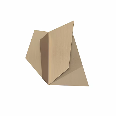 Geometric Folded Origami Wall Decor With Modern 3D Natural Tone Design 3d model