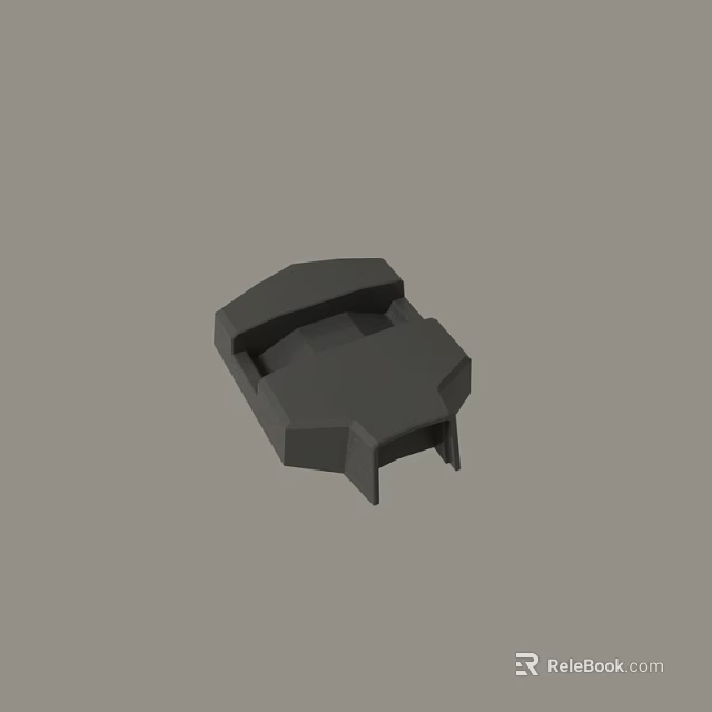 Detailed Black Geometric 3D Model of Mechanical Component With Irregular Structure 3d model 