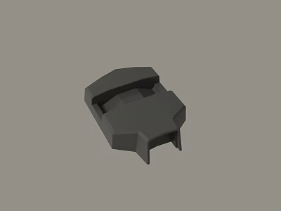 Detailed Black Geometric 3D Model of Mechanical Component With Irregular Structure 3d model