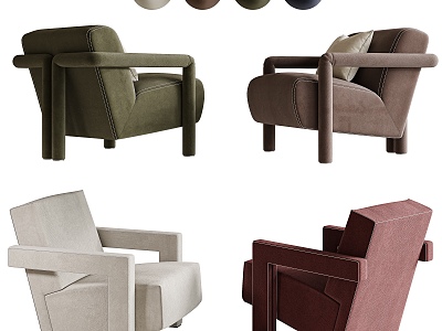 Modern Single Sofa Combination Single Leisure Chair Fabric Leisure Chair Single Sofa Chair Fabric Sofa Chair model