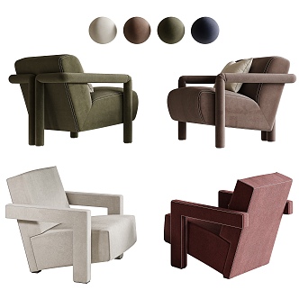 Modern Single Sofa Combination Single Leisure Chair Fabric Leisure Chair Single Sofa Chair Fabric Sofa Chair 3d model