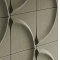 Elegant Modern Background Wall Featuring Circular Patterns And Textured Gold Tiles 3d model