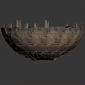Handmade Woven Storage Basket With Wooden And Fiber Strips In Circular Design