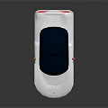 Modern White Sports Car With Black Roof Orange Mirrors And Sleek Design