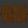 Rustic Wooden Platform Cart With Four Metal Casters And Textured Surface
