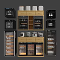 Modern Kitchen Appliances With Dish Sterilizers Wine Coolers Microwaves Ovens And Glass Cabinets