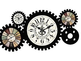 Industrial LOFT clock decoration wall decoration pendant ornaments 3d model